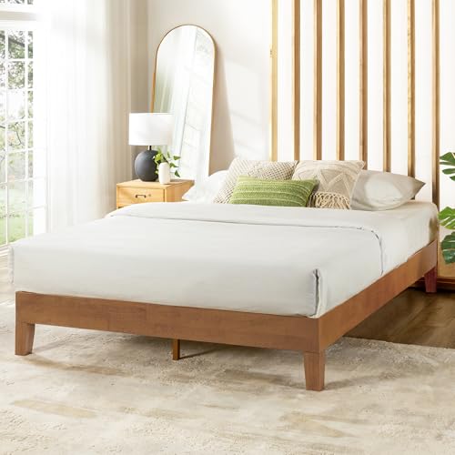 Mellow Naturalista Grand - 12 Inch Solid Wood Platform Bed with Wooden Slats - No Box Spring Needed - Twin (Natural Pine)