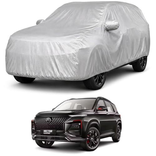 Image of Autofact Car Body Cover Compatible with Hector | Custom Fit Car Cover | 100% Water-Resistant| Triple-Stitched Lightweight Fabric | Dustproof | Indoor & Outdoor Use | Elastic Bottom