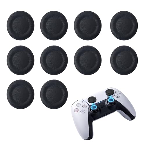 Thumb Grip Joystick Caps 10PCS, Non-Slip Wear-Resistant Ps5 Thumb Grips for Better Control, Easy-Install Controller Grips Compatible with PS5/PS4 Controllers, Analog Stick Replacement Caps, Black