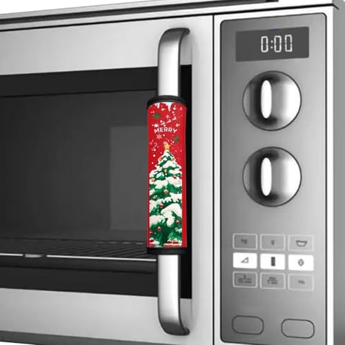 Image of Christmas Snowman Refrigerator Door Handle Covers Set of 6 Washable Fabric Appliance Handle for Fridge Stove Dishwasher Microwave Handle Covers Heat Protection Xmas Kitchen Decor