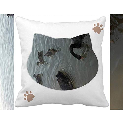 Offbb-Usa Group Of Black Swan Cat Throw Pillow Square Cover #TOP26