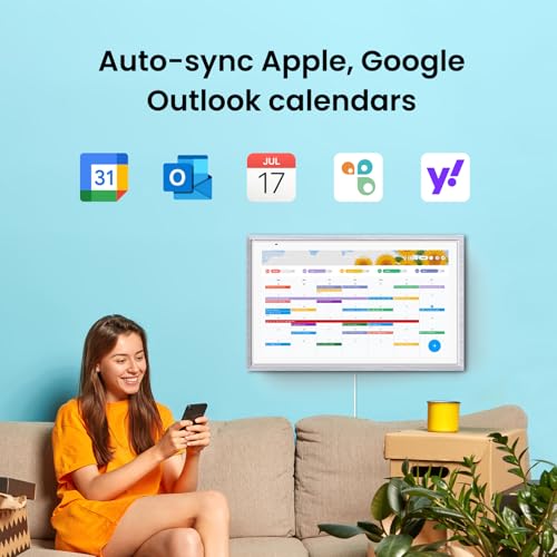 ApoloSign 15.6-inch Digital Calendar: Dual Mode Calendar with Google Play & Multi-calendar Sync, Electronic Planner & Chore Chart, Smart Touchscreen, Interactive Display for Family Schedules (Gray Wood, 15.6") - Image 5