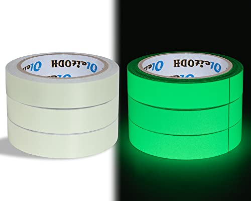 6 Pack Glow in The Dark Tape Bulk 33 Ft x 1 Inch(Total 198 Ft) Green Glow Tape Luminous Tape Neon Tape for Outdoors Indoors Home Decoration Markings Waterproof Bright Rechargeable Fluorescent Tape
