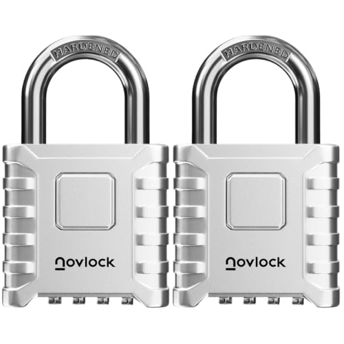 Candados de combinación – resistentes a la intemperie, grande y robustos – para exteriores : portones, vallas, cobertizos, garajes, trasteror, puertas, armoires, taquillas – pack de 2, plata