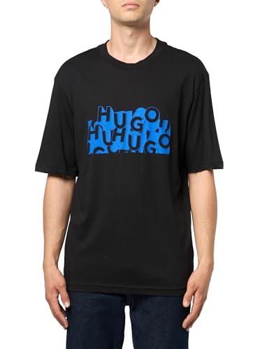 HUGO Repeat Badge Logo Crewneck T-Shirt pour homme en coton premium