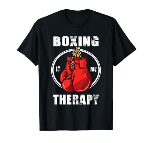 Boxer divertente Boxing is my Therapy Boxing Maglietta