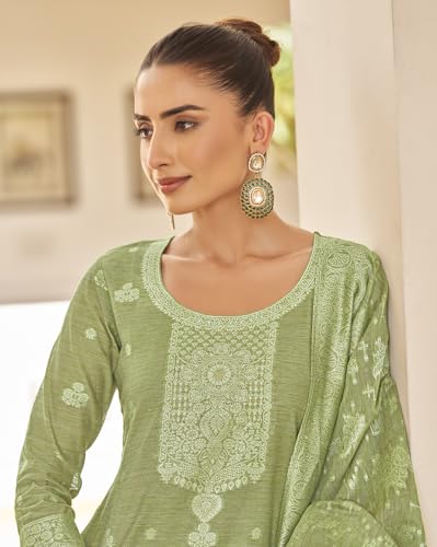 Image of Shaily Premium Silk Blend Woven Design Readymade Kurta with Pants and Dupatta Set | Ethnic Set | 3-Piece Suit Set | Haldi and Wedding Suit Set for Women