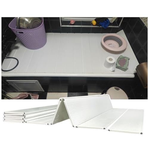 ShAzanz Bandeja Bañera Plegable Cubierta De Bañera Bandejas para Bañera, 0,6cm Espesor Hermético Placa Antipolvo Bañeras Tablero De Aislamiento SPA Lujo O Lectura Plegable(70x127x0.6cm)