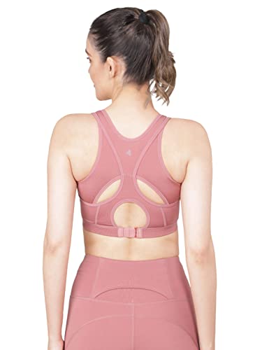 Image of Jockey MI03 Women's Wirefree Padded Polyester Elastane Stretch Printed Full Coverage Racer Back Styling Sports Bra with Stay Dry Treatment