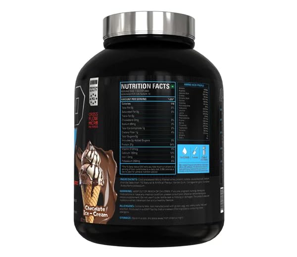 Image of ISO 27 Whey Protein Isolate Powder, Chocolate Ice Cream Flavor, 27g Protein Per Serving, 110 Calories, 75 Servings