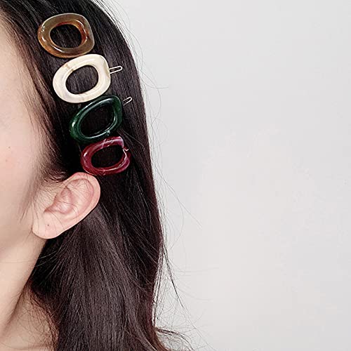 Kukiwhy 187 5 Pcs Marble Hair Clips Acrylic Oval Barrettes Hollow Out Vintage French Hair Pins Hair Accessories thumb #3