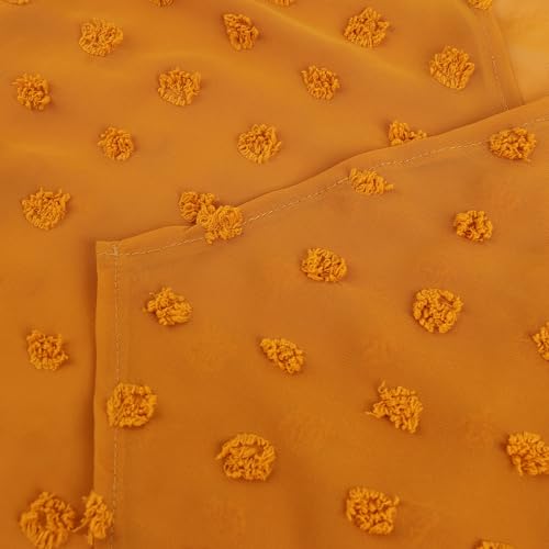 Image of Womens Summer Open Front Half Sleeve Lightweight Swiss Dots Cardigan Loose Kimono Sheer Beach Cover Up, Ginger Yellow-L, Large