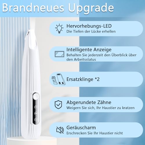 Mucek Leise Hundeschermaschine, Pfotentrimmer für Hunde mit LED-Licht, Hundepfoten Trimmer Wiederaufladbarer, Pfoten Rasierer für Hunde und Katze Dickes, Lockiges und Langes Tierhaare