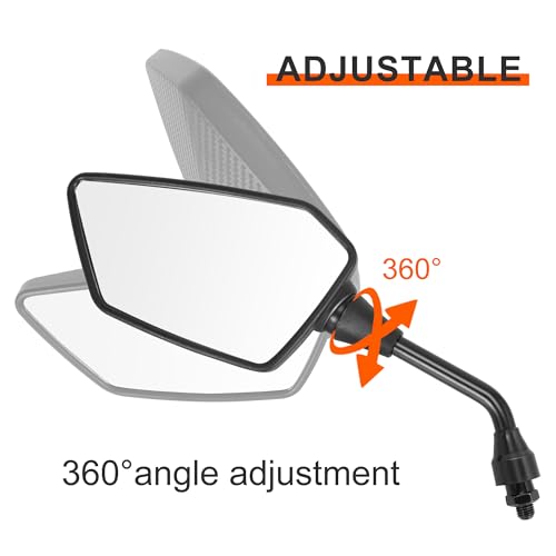 Rutu XN138 Atv Mirrors Motorcycle Mirrors Rear View Side Mirror With M8 M10 Threaded Bolts, Motorcycle Rear View Mirrors Compatible With Bike, Scooter, Atv, Utv, Dirt Bike And More thumb #3