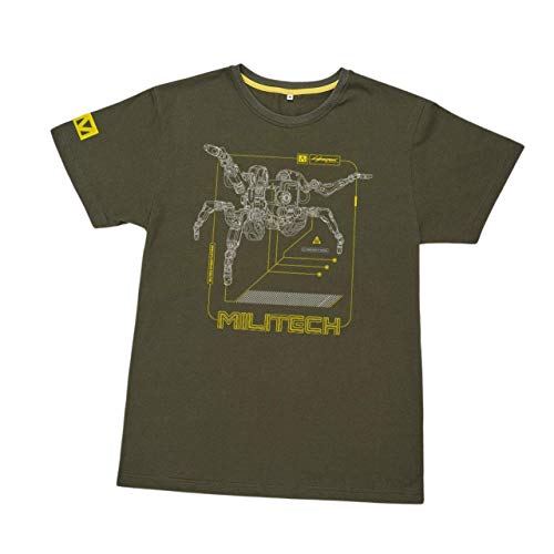 CD Projekt Red Militech MTOD12 Flathead T-Shirt for Men - Official Apparel Inspired by The Hit Video Game Green