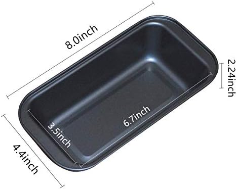 Mingcao Nonstick Loaf Pan, 6.7 x 3.5 Inch Carbon Steel Toast Pan for Baking Bread with Oven, Gray set of 2 - Image 2