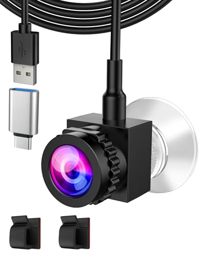 Poeubmo Center Screen Webcam with Microphone 1080P Webcam USB C/A for Middle Screen Camera PC and Laptop Adjustable Focus Center Cam for Windows/macOS 01