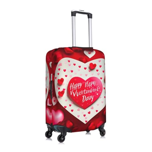 Happy Valentine'S Day Print Luggage Suitcase Cover Protector Luggage Washable Covers With Concealed Zipper3