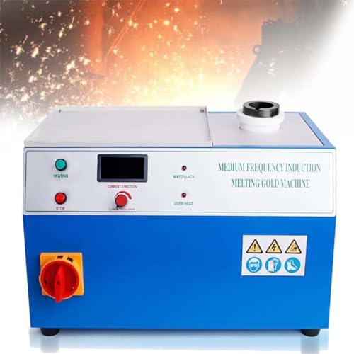 Four De Fusion d'or à Fréquence Intermédiaire 3500W, Four De Fusion De Métaux, Four De Fusion à Haute Température 1450 ℃, pour Affiner Fonte l'argent, l'or, Cuivre Et L'aluminium