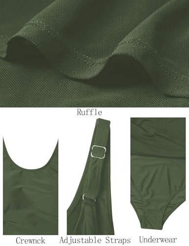 Image of VIMPUNEC Women One Piece Swim Dress Swimsuit Tummy Control Modest Swim Skirt Bathing Suit
