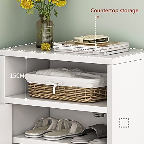 Armoire à chaussures compacte et modulable avec portes de rangement pour entrée