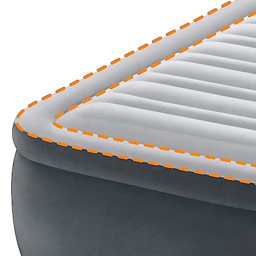 Image of Intex Dura-Beam 18-Inch Deluxe Queen Sized Air Mattress Comforting Bed with Built-in Electric Pump and Ultra Plush Supportive Headboard (2 Pack)