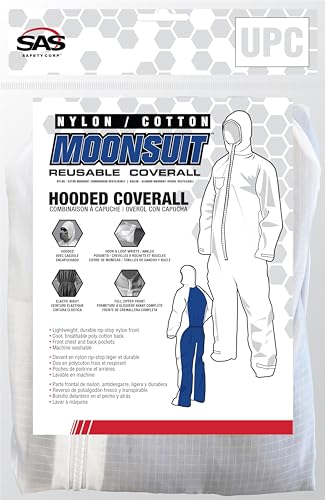 image for SAS Safety 6938 Moon suit Nylon Cotton Coverall, Large, White