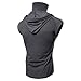 SSDXY Mens Face Cover Button Sports Vest Hooded Splice Large Open-Forked Male Vest Tops Blouse (A Gray, 3X)