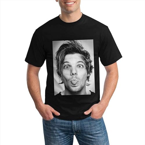 Photo de ROSY CONFIDANTE Louis Tomlinson Men's Shirts Short Sleeve Cotton Clothes T Shirts Black L