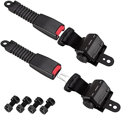 LEAPGOMAX Golf Cart Seat Belts Retractable 47.64" Universal Seat Belts for Golf Cart EZGO TXT RXV, Yamaha, Club Car, UTV, ATV(2 Sets)