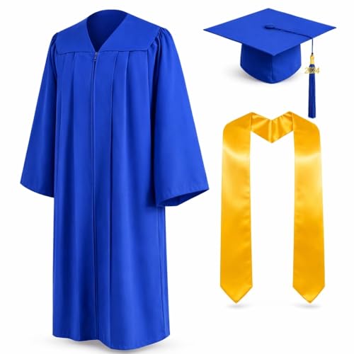 Image of Raj Costume Convocation Dress Graduation Gown and Cap Set for Kids & Adults Convocation Dress Academic Degree Ceremony Robe for School College Graduation Day Matte Polyester Pleated Convocation Gown