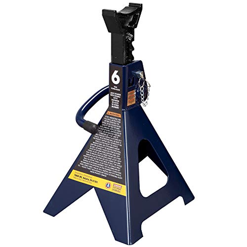 Tce 6 Ton (12,000 Lbs) Capacity Double Locking Steel Jack Stands, 2 Pack, Blue, At46002Au #TOP1