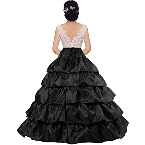 Petticoats for Women Crinoline Long Petticoat Skirt 4 Hoop Skirt Floor Length Petticoat for Ball Gown3