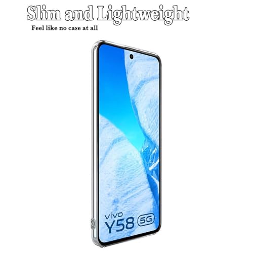 Image of NISHTECH for Vivo Y38 5G, Vivo Y58 5G (2024) Premium Transparent Hybrid Soft Slim Dust Proof Back Case Cover with Camera Protection