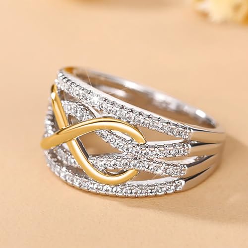 Fashion Infinite Rings for Women Full Bling Iced Out Cubic Zirconia Party Jewelry4