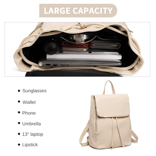 Miss Lulu Rucksack Damen Klein Wasserdicht elegant Tagesrucksack Cityrucksack Wome Backpack Modern Rucksackhandtasche für Pendeln Schule Arbeit Reise