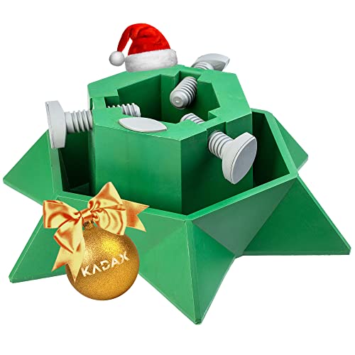 KADAX Soporte para árbol de Navidad con depósito de agua, estable de plástico resistente para árboles, moderno soporte para árbol de Navidad, varios tamaños, verde (altura del árbol hasta 2 m)