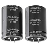 Condensatore 10000 Uf 100 V, 2 Pezzi 10000 Uf 100 V Condensatore Elettrolitico 105 ℃ 35X50...