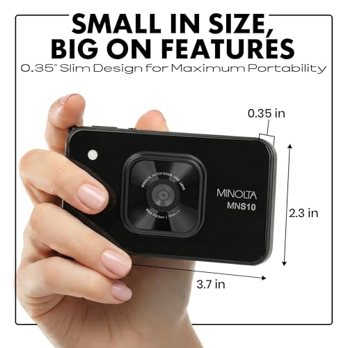 Image of Minolta 48MP Digital Camera - 4K Ultra Slim HD Video, 2.9 inch IPS LCD Display, Autofocus Lens with Digital Image Stabilization, 4X Digital Zoom, Compact Travel Camera for Vlogging (Pink)