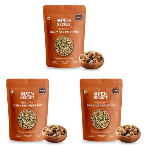 Image of Open Secret Panchmeva Dry Fruits | 200gm, 5 Superfood in 1 Mix | Dry Fruits Mixed pack, Mixed Dry Fruits, Mix Dry Fruits, Mixed Nuts, Contains Cashews, Almonds, Pista & more Healthy Snacks (Pack of 3)