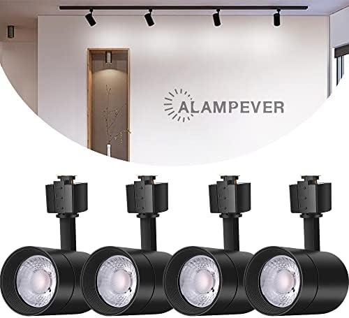 ALAMPEVER 4-Pack Dimmable LED Track Lighting Heads for Juno Track, 12W (75W Equivalent), 800LM, CRI90, Black Finish, 3000K Soft White, ETL Listed