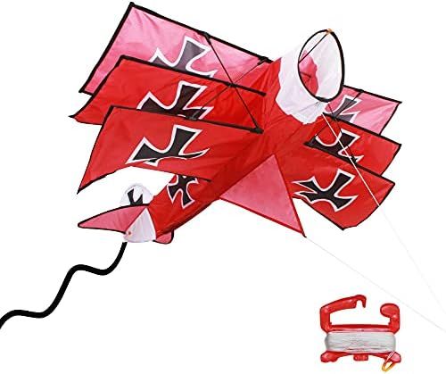 WindNSun Super Size 3D Nylon Kite, Aircraft Red Baron, 39 Inches Wide