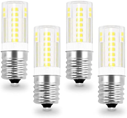 LFLAMPON E17 LED Bulb Microwave Oven Light 5000K Daylight T5 Intermediate Base Lamp 3.5W Equivalent 30-40W Halogen Bulbs 460LM 120V Non Dimmable for Stove Top,Refrigerator,Range Hood Appliance,4 Pack