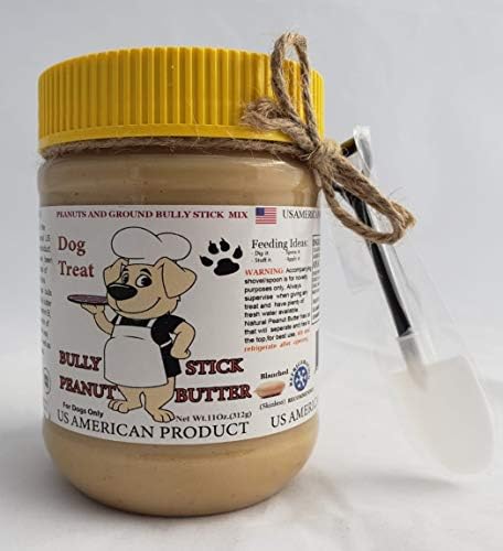 DOG TREATS BULLY STICK PEANUT BUTTER. 100% NATURAL. NON-GMO (1 Lb) US AMERICAN PRODUCT.