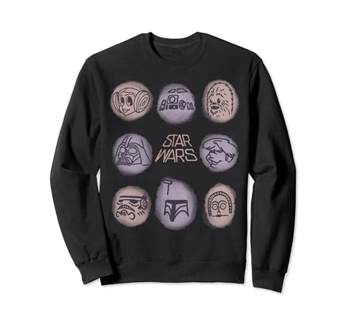 Sweatshirt Star Wars Cartoon Sketch en coton pour fan de pop culture