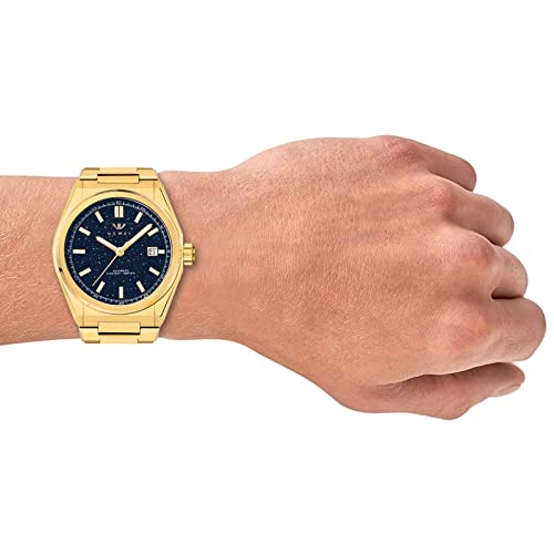 Uswel Automatic Mechanical Wrist Watch For Men With Star Dust Dial, Fashion Self-Winding Watches For Men Stainless Steel Waterproof Luminous Sapphire Crystal Mens Watches With Auto Date (Gold) #TOP2