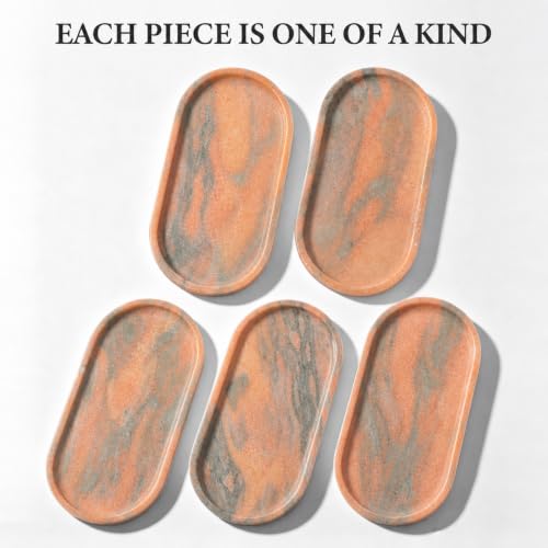 Image of Koville Natural Marble Tray for Bathroom Countertop, Vanity Tray for Decor