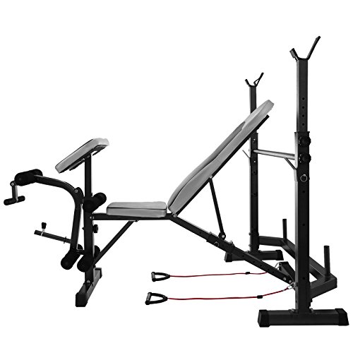 Happybuy Olympic Weight Bench for Full Body Workout Exercise Olympic Bench Adjustable 660lbs Bench Split Type Multi-Functional Weight Bench Set for Indoor Exercise (Split Type)