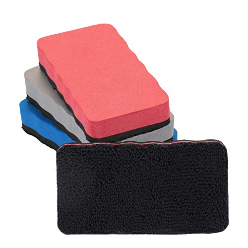 Eeoyu 4 Pack Dry Erase Erasers Magnetic Whiteboard Eraser Chalkboard Cleaners Wiper for Dry Erase Pens and Markers, Great for Home, School and Office (4-color)