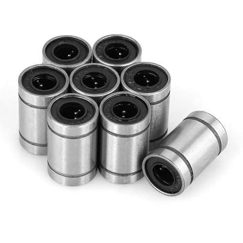 Image of 8-Pack LM6UU Linear Motion Bearings 6mm ID 12mm OD 19mm Length Ball Bushing CNC Router 3D Printer Reprap Slide Shaft Guide for Smooth Linear Motion Chrome Steel Construction